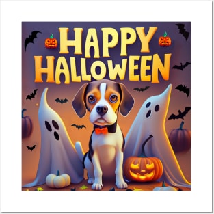 Beagle Happy Halloween Posters and Art